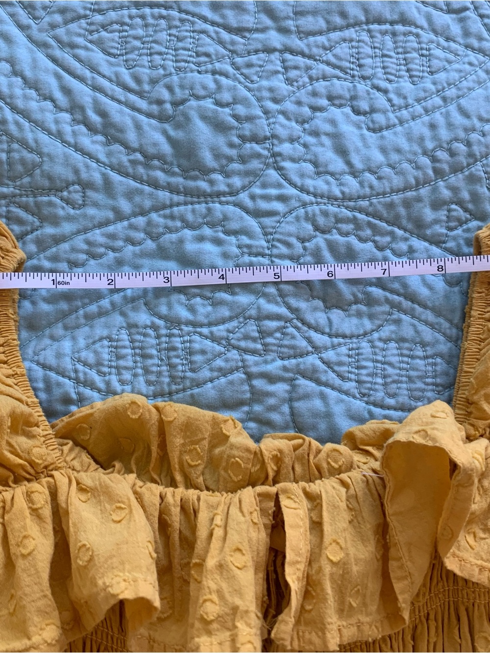 Smocked Puff-Sleeve Maxi Dress in Mustard Yellow - Picture 10 of 10